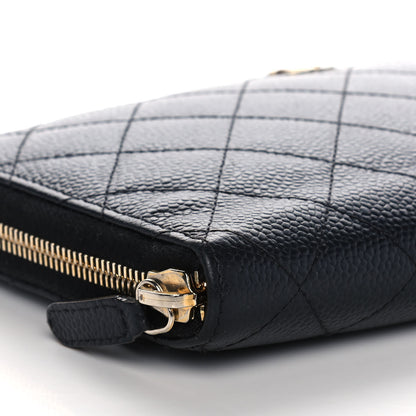 Chanel Caviar Quilted Large Zip Around Organizer Wallet Black 10 of 14