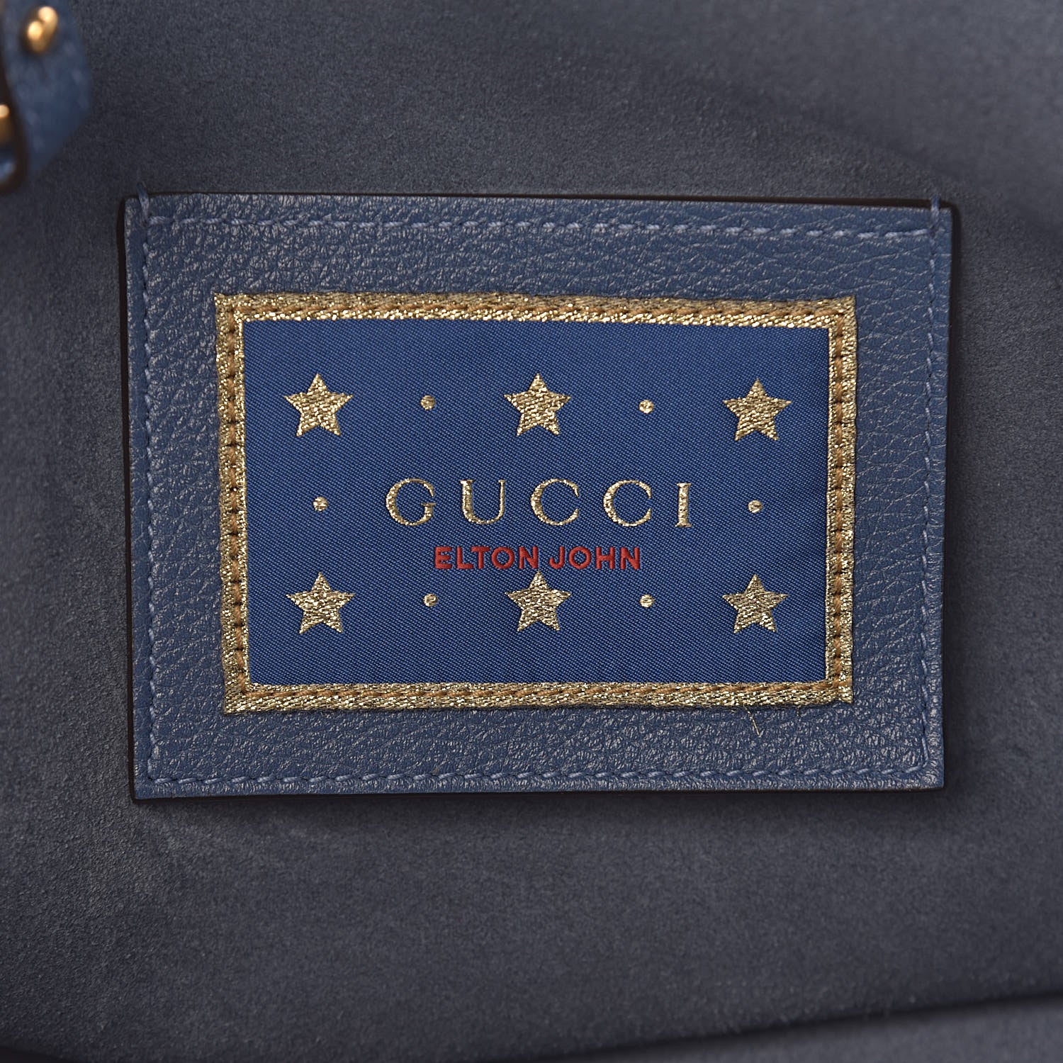 Gucci Calfskin Elton John Someone Saved My Life Tonight Large Tote Blue 7 of 12