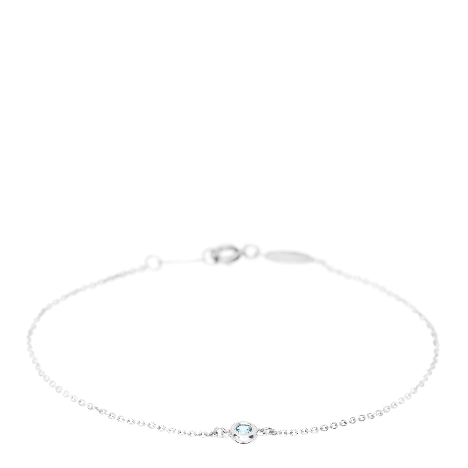 Tiffany Sterling Silver Aquamarine Elsa Peretti Color By The Yard Bracelet 1 of 3