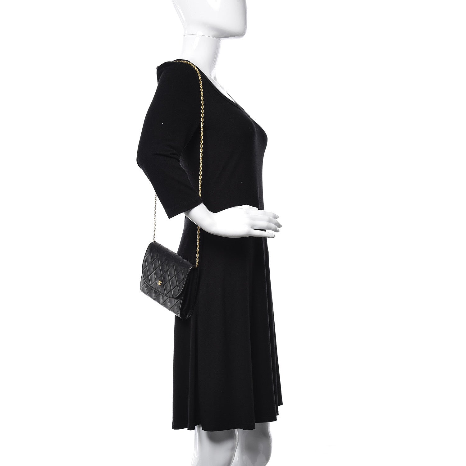 Chanel Lambskin Quilted Mini Evening Flap Black 2 of 12