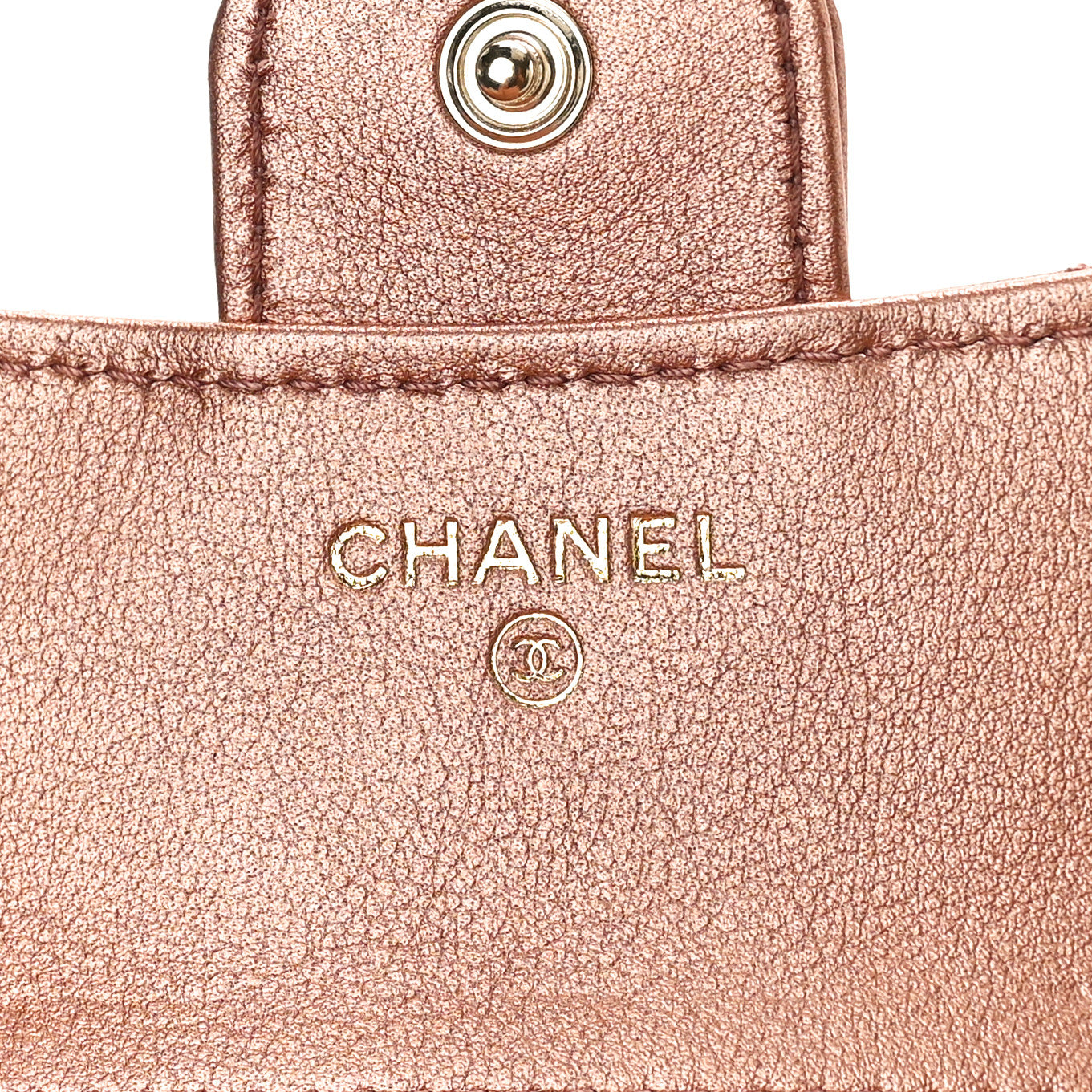 Chanel Metallic Lambskin Quilted Compact Flap Wallet Dark Pink 6 of 8