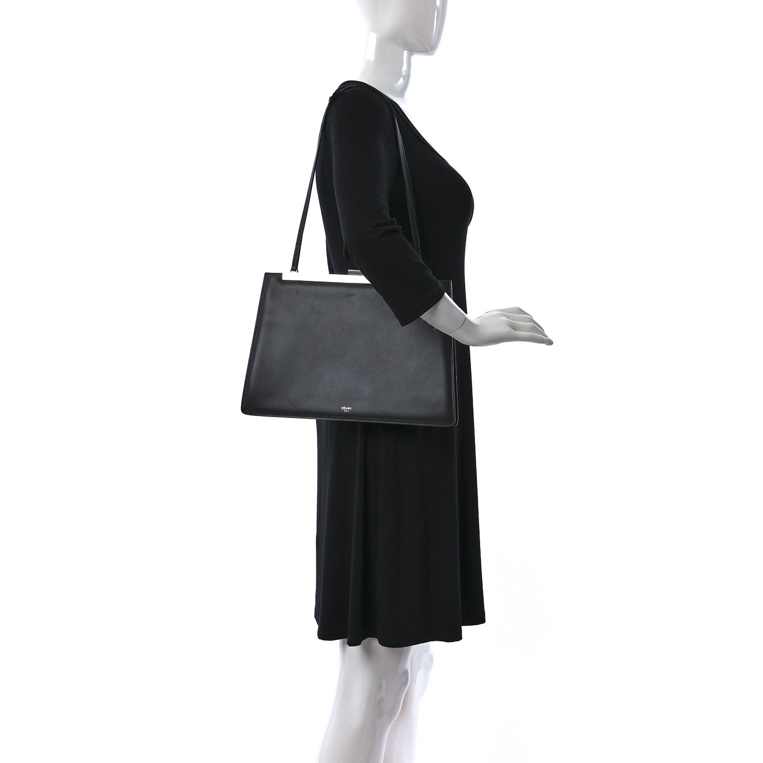 Celine Smooth Calfskin Medium Clasp Bag Grey 2 of 9