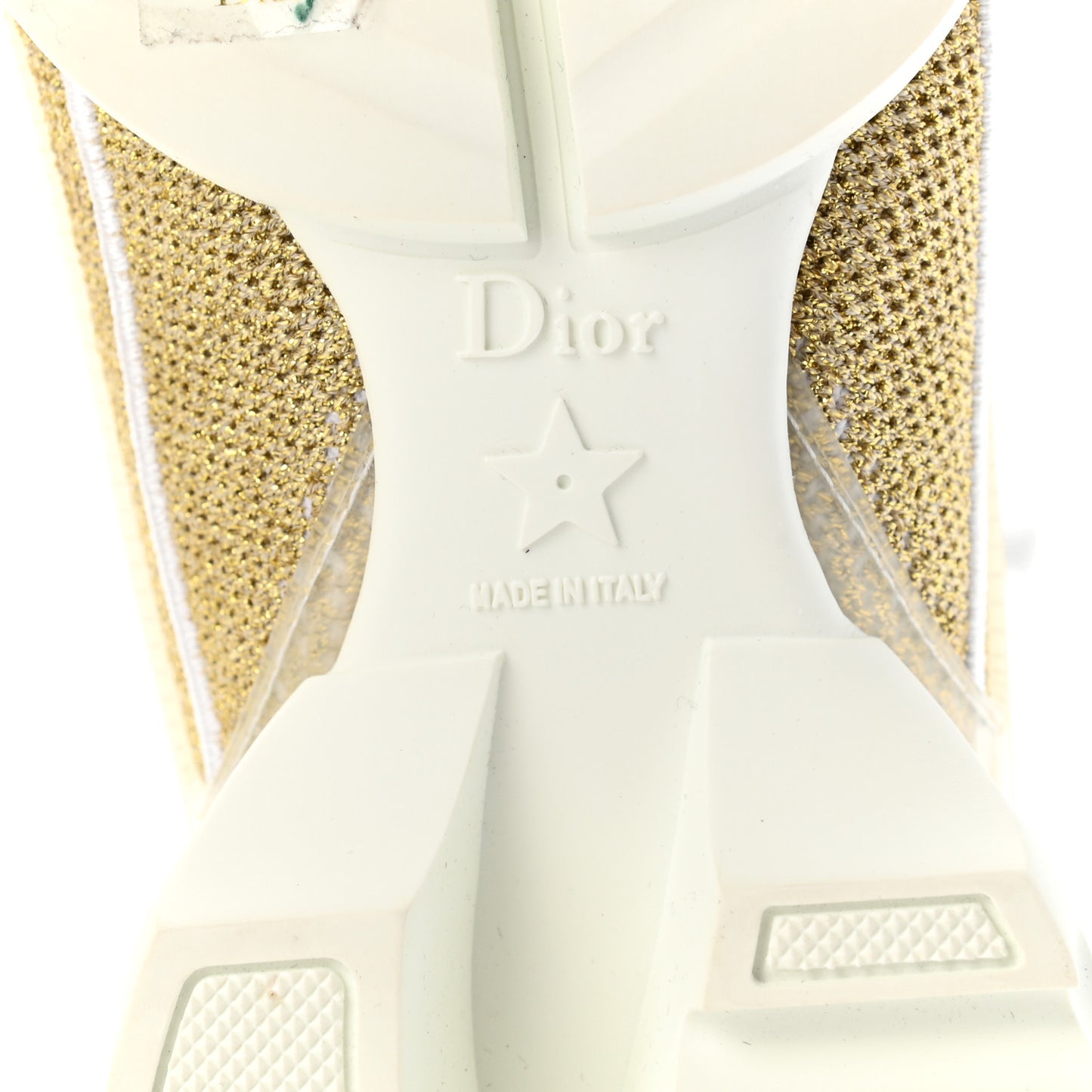 Laminated Knit D-Connect Sneakers 36.5 Gold