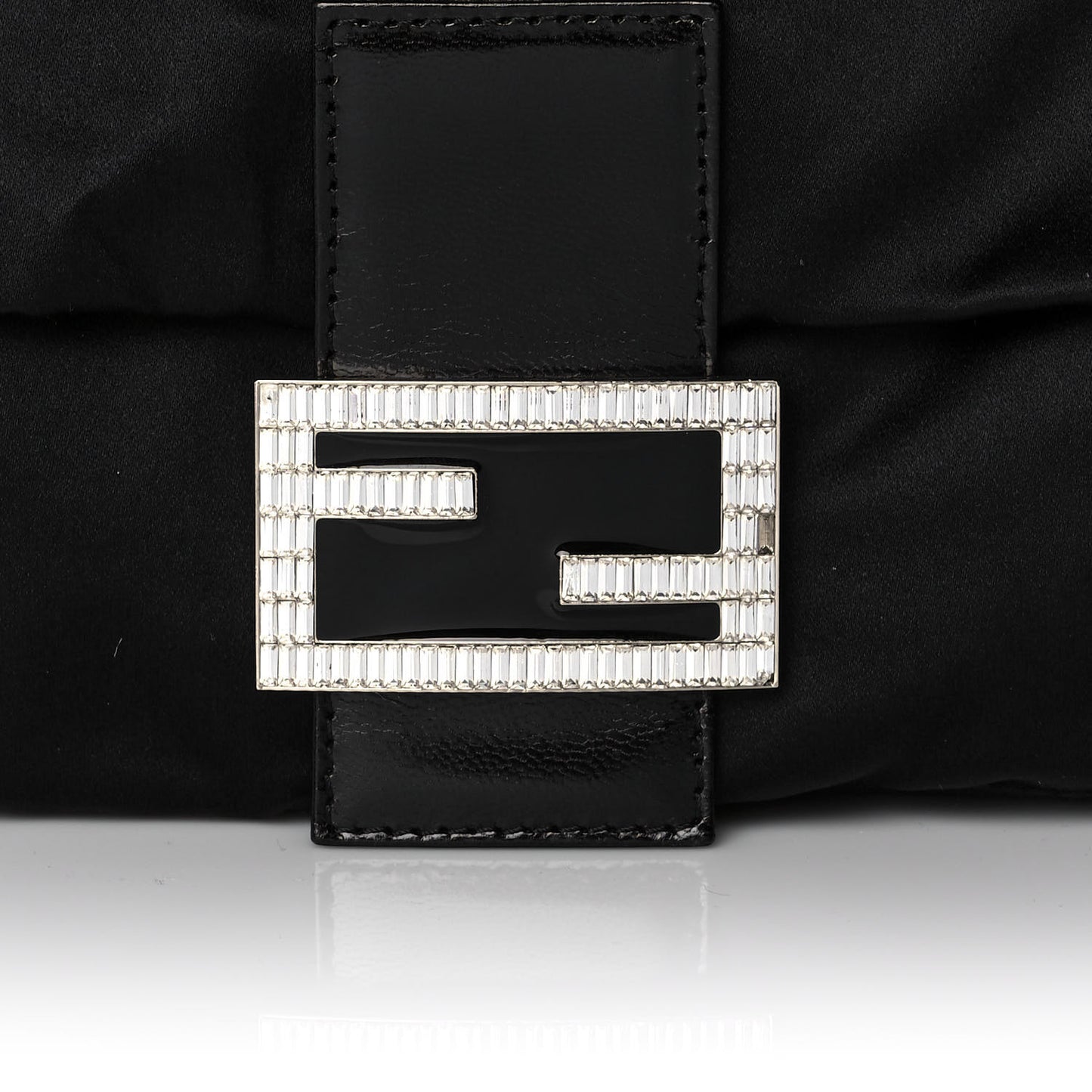 Satin Crystal Baguette Black