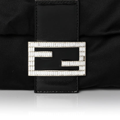 Fendi Satin Crystal Baguette Black 10 of 11