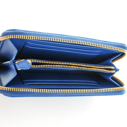Prada Saffiano Stripe Zip Around Wallet Azzurro Bluette 5 of 8