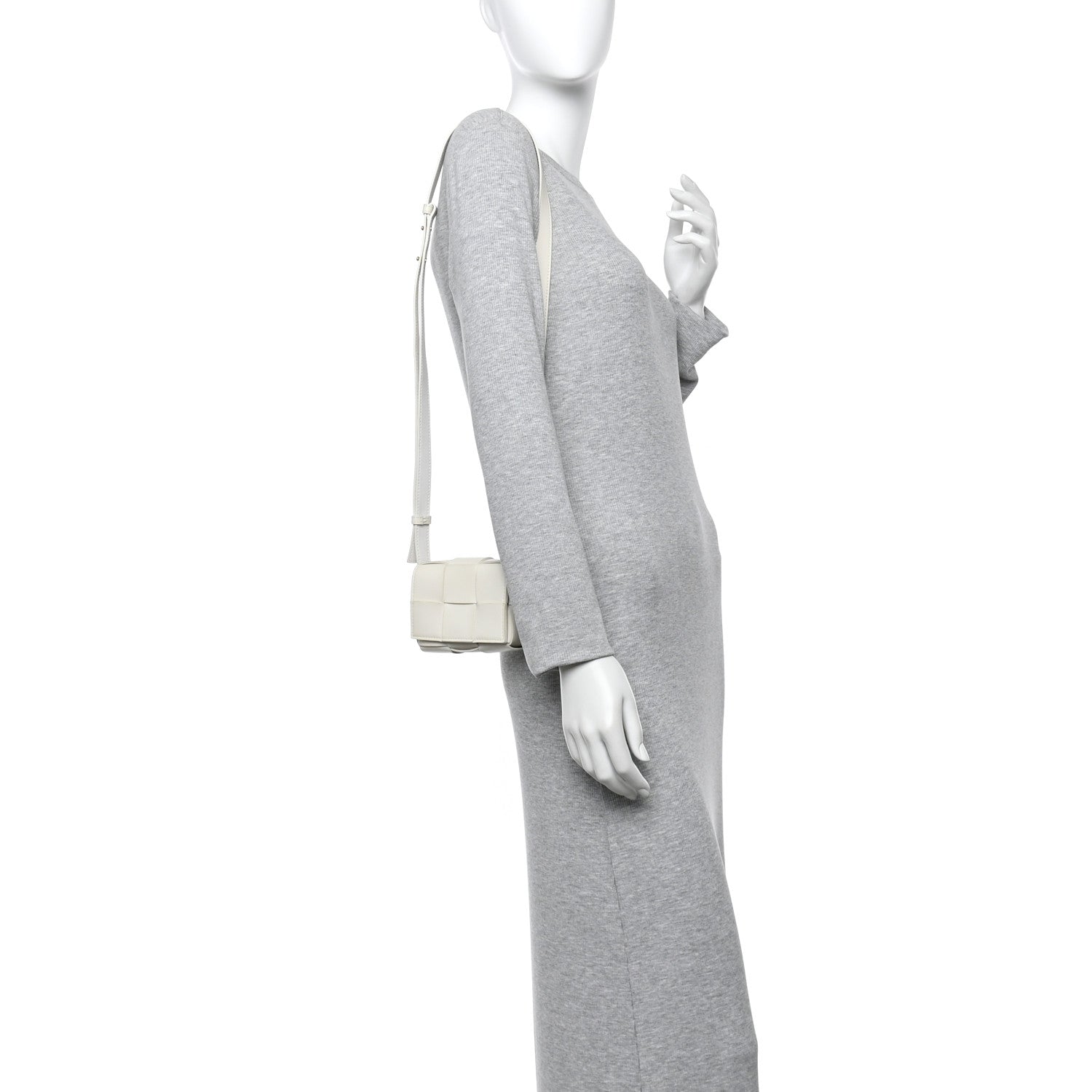 Bottega Veneta Lambskin Maxi Intrecciato Extra Mini Cassette Crossbody Bag White 2 of 11