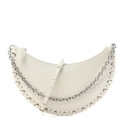 Alaia Lambskin Studded Chain Demi Lune Bag Ivory 1 of 8