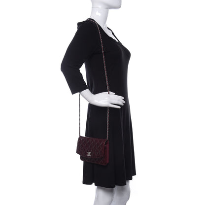 Chanel Patent Quilted Brilliant Wallet On Chain WOC Red 2 of 12