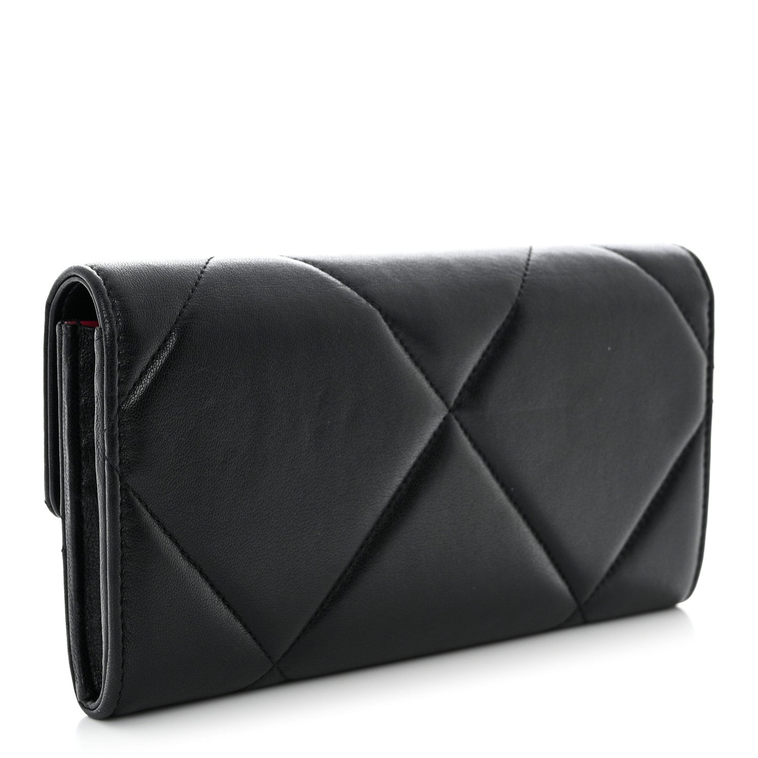 Chanel Lambskin Quilted Chanel 19 Flap Wallet Black 3 of 9