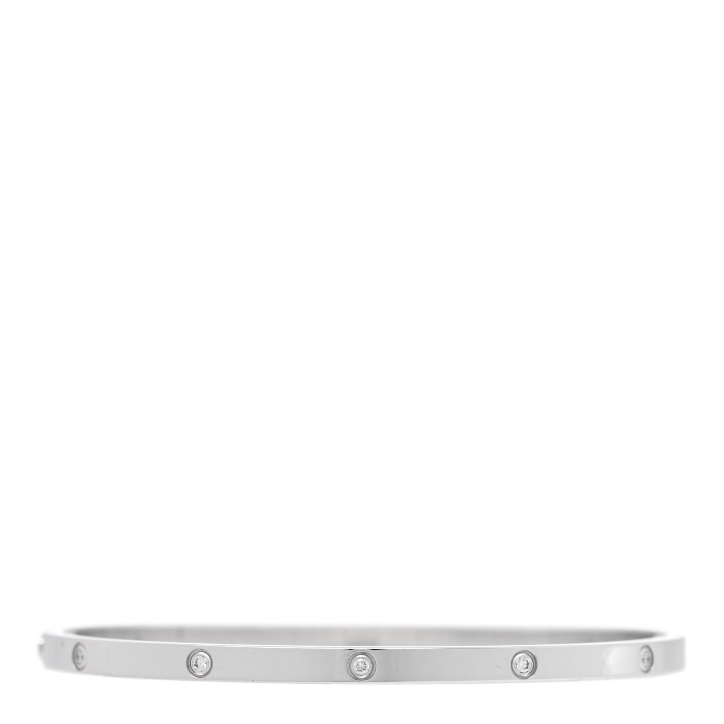 18K White Gold 10 Diamond Small LOVE Bracelet 19