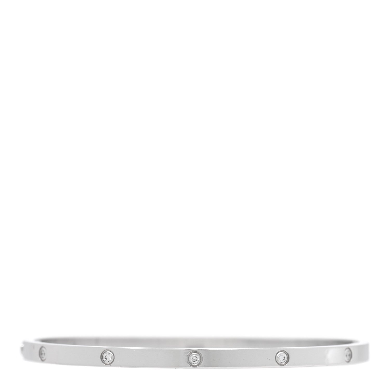 Cartier 18K White Gold 10 Diamond Small LOVE Bracelet 19 2 of 5