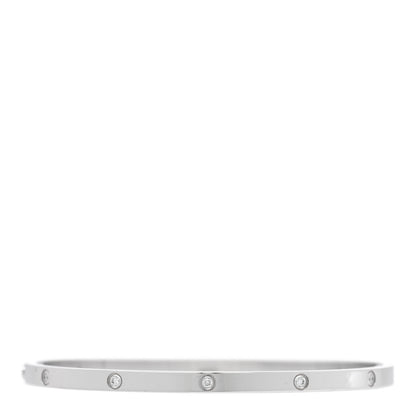 Cartier 18K White Gold 10 Diamond Small LOVE Bracelet 19 2 of 5