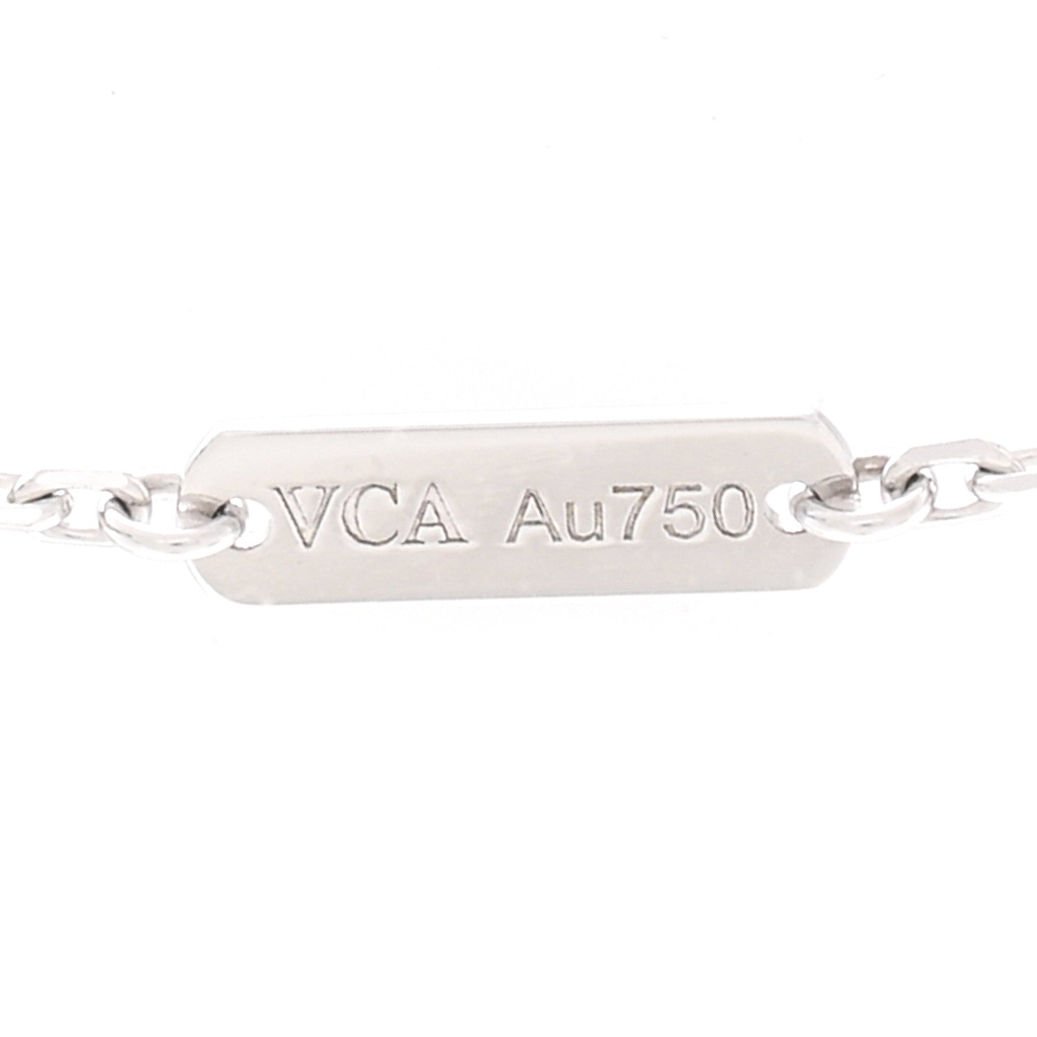 Van Cleef & Arpels 18K White Gold Guilloche Vintage Alhambra Pendant Necklace 6 of 6