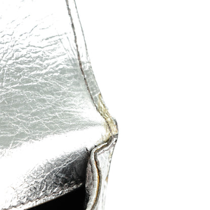 Saint Laurent Metallic Calfskin Monogram Large Belle De Jour Clutch Silver 8 of 9
