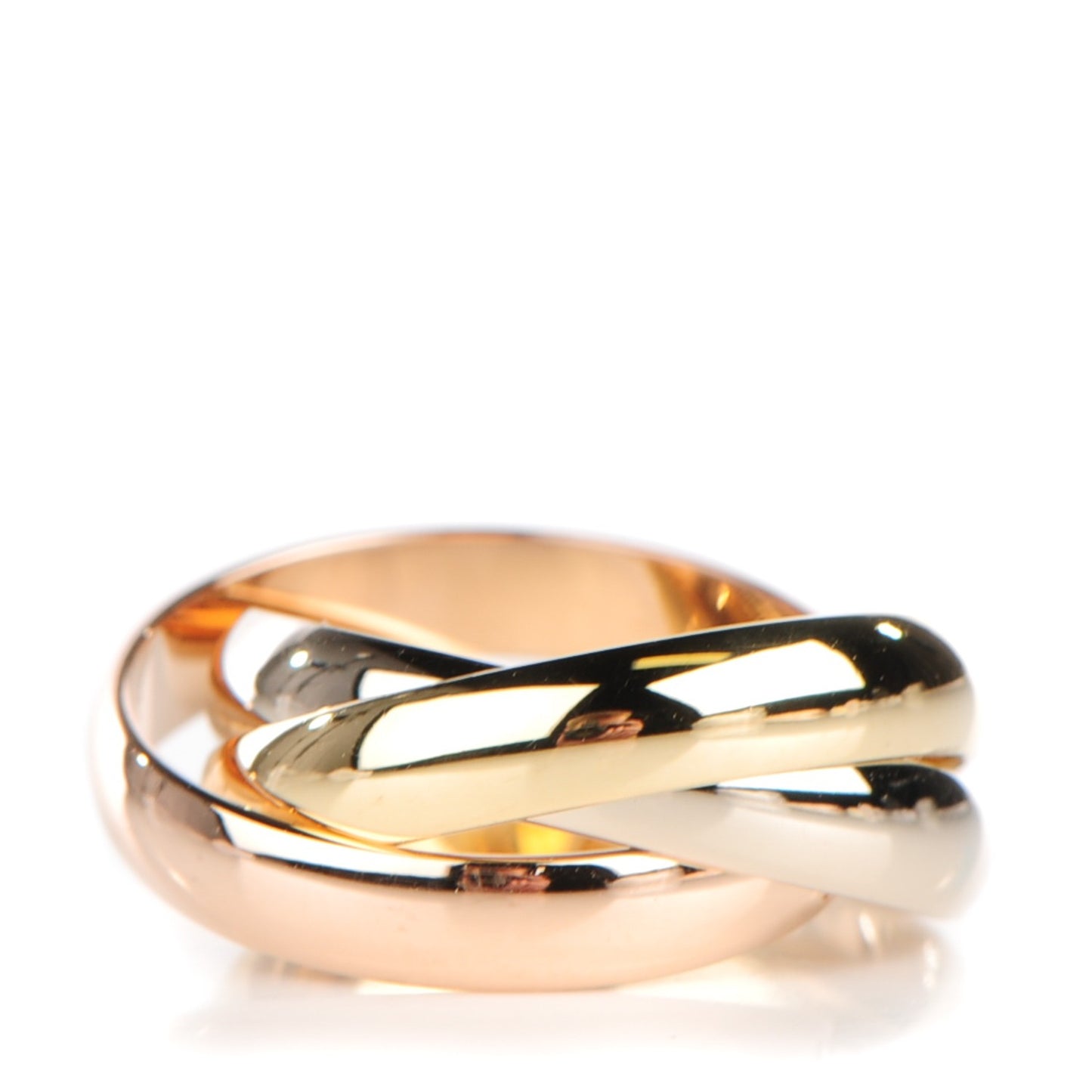 18K Pink Yellow White Gold Classic Trinity Ring 48 4.5