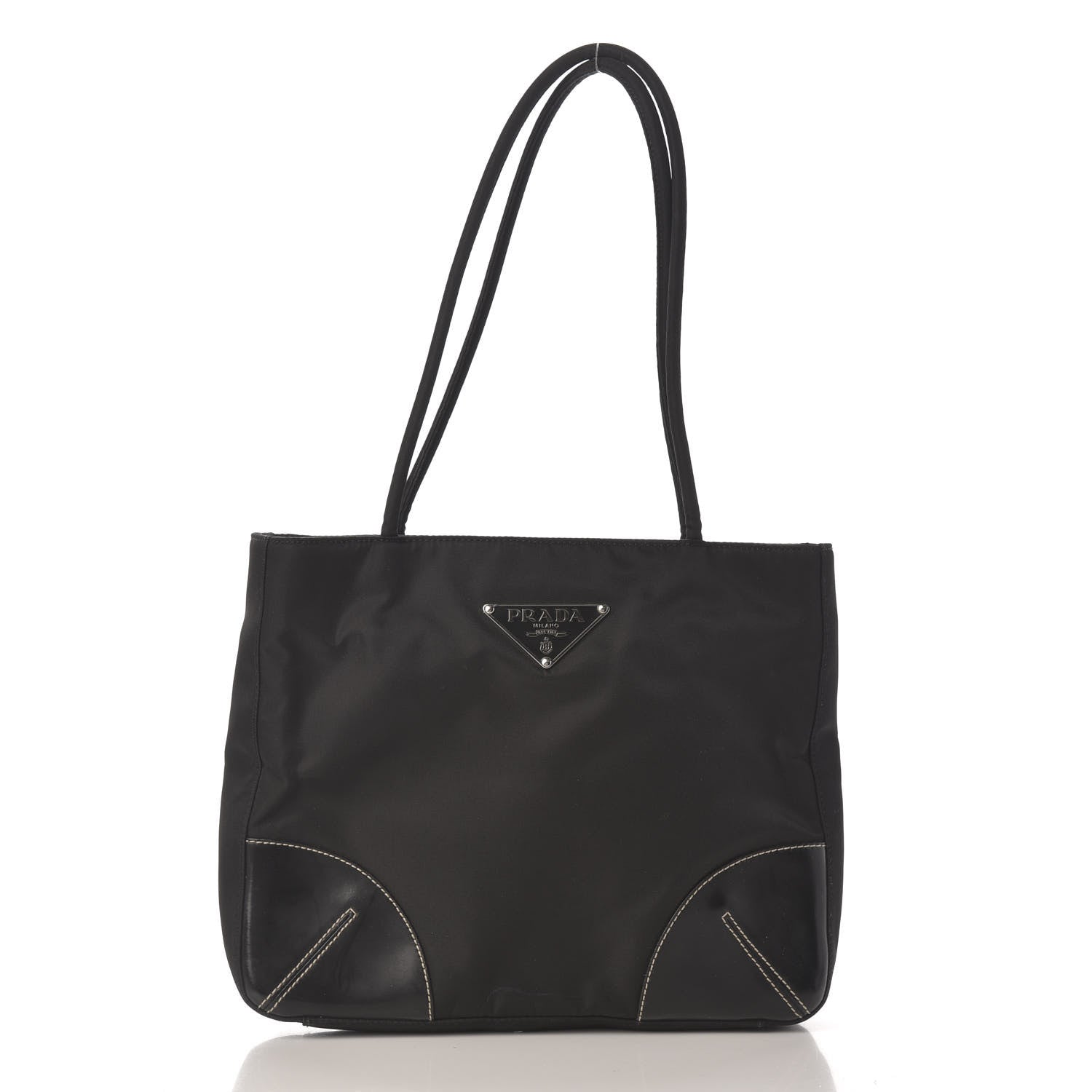 Prada Calfskin Tessuto Nylon Easy Shoulder Bag Black 1 of 9