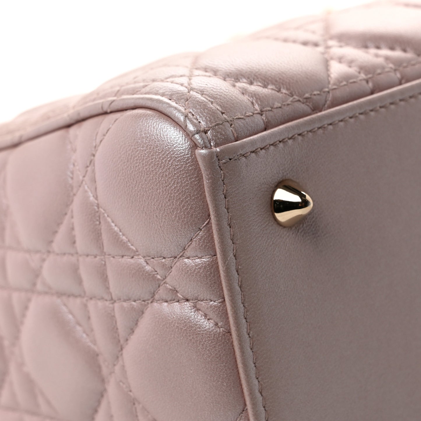 Pearly Lambskin Cannage Medium Lady Dior Lotus