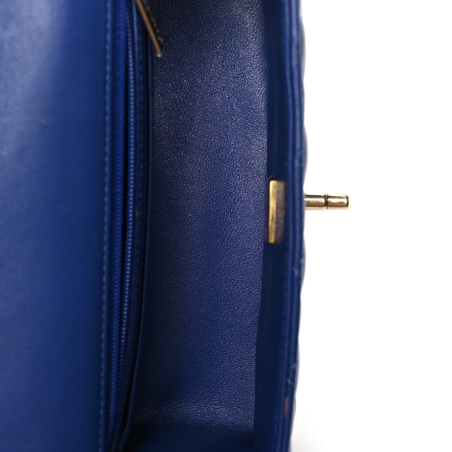 Chanel Lambskin Quilted Mini Top Handle Rectangular Flap Dark Blue 5 of 11