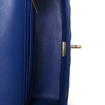 Chanel Lambskin Quilted Mini Top Handle Rectangular Flap Dark Blue 5 of 11