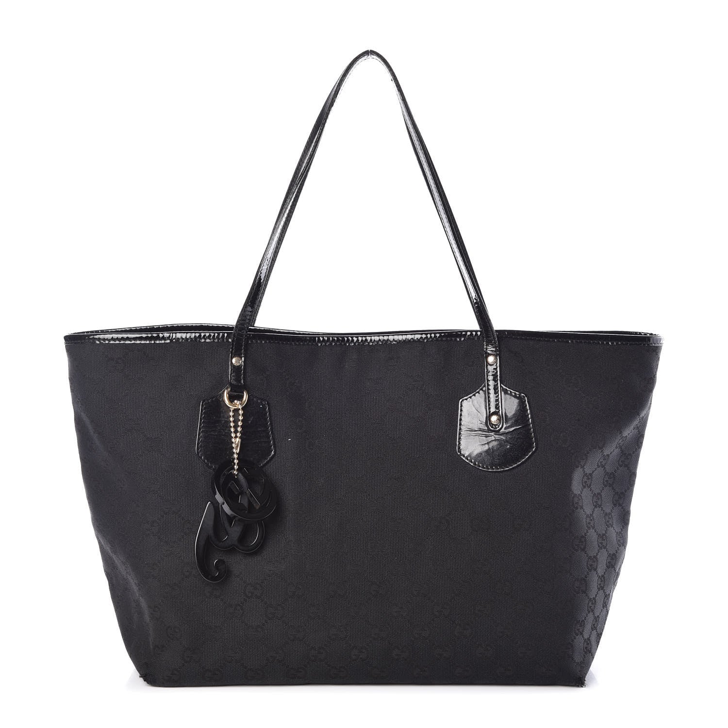 Gucci Patent Monogram Small Jolie Tote Black 1 of 13
