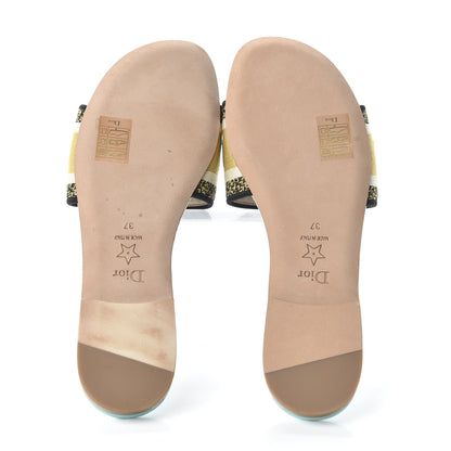 Christian Dior Canvas Embroidered Dior In Lights Dway Mules Slide Sandals 37 Multicolor 5 of 10