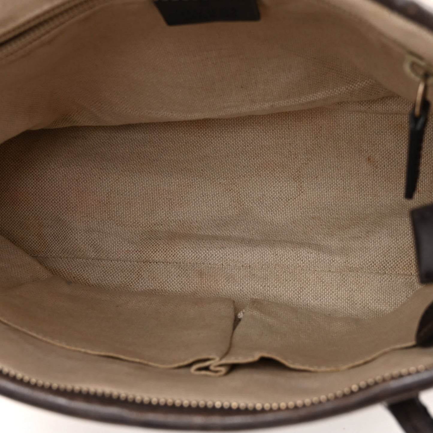 GG Supreme Monogram Small Zippered Tote Dark Brown