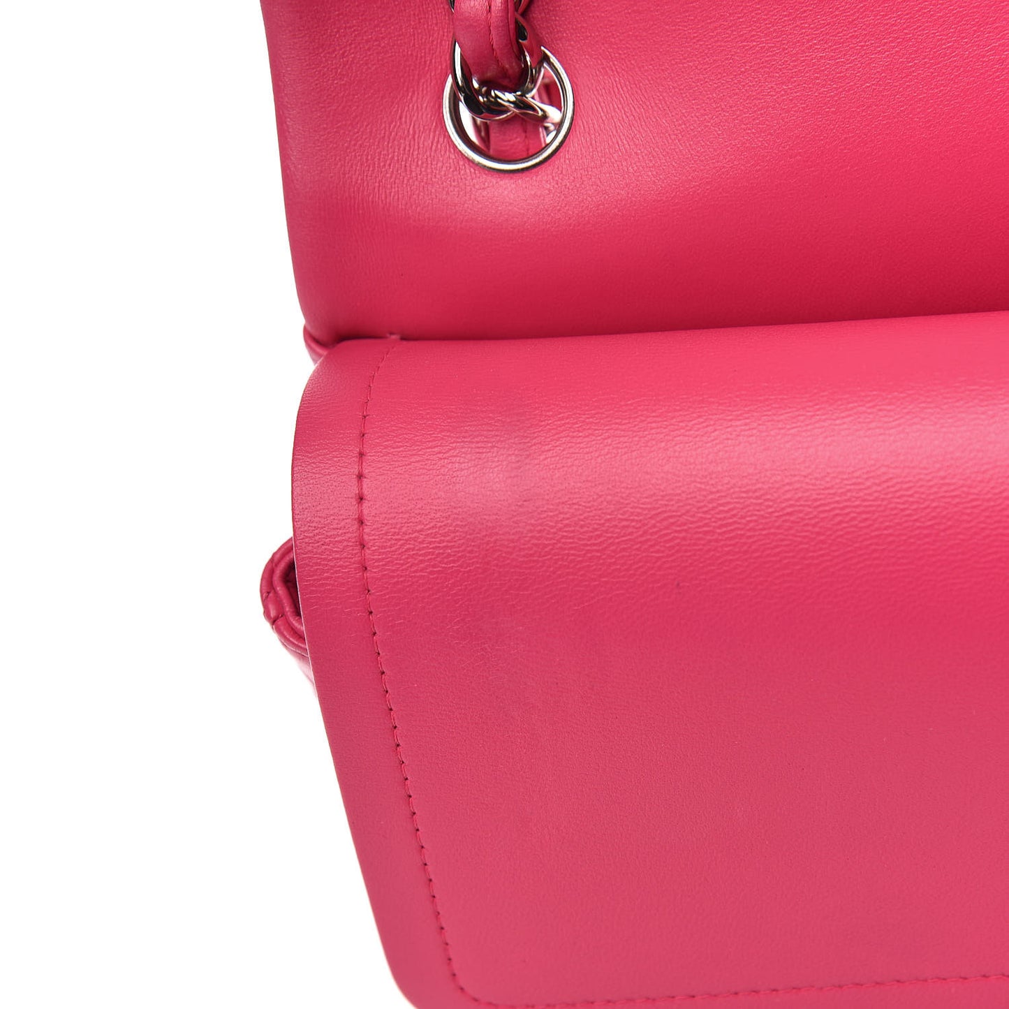 Lambskin Quilted Jumbo Double Flap Fuchsia