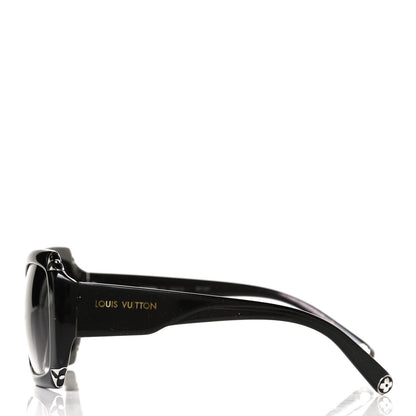 Louis Vuitton Acetate Hortensia Sunglasses Z0365W Black Glitter 3 of 8