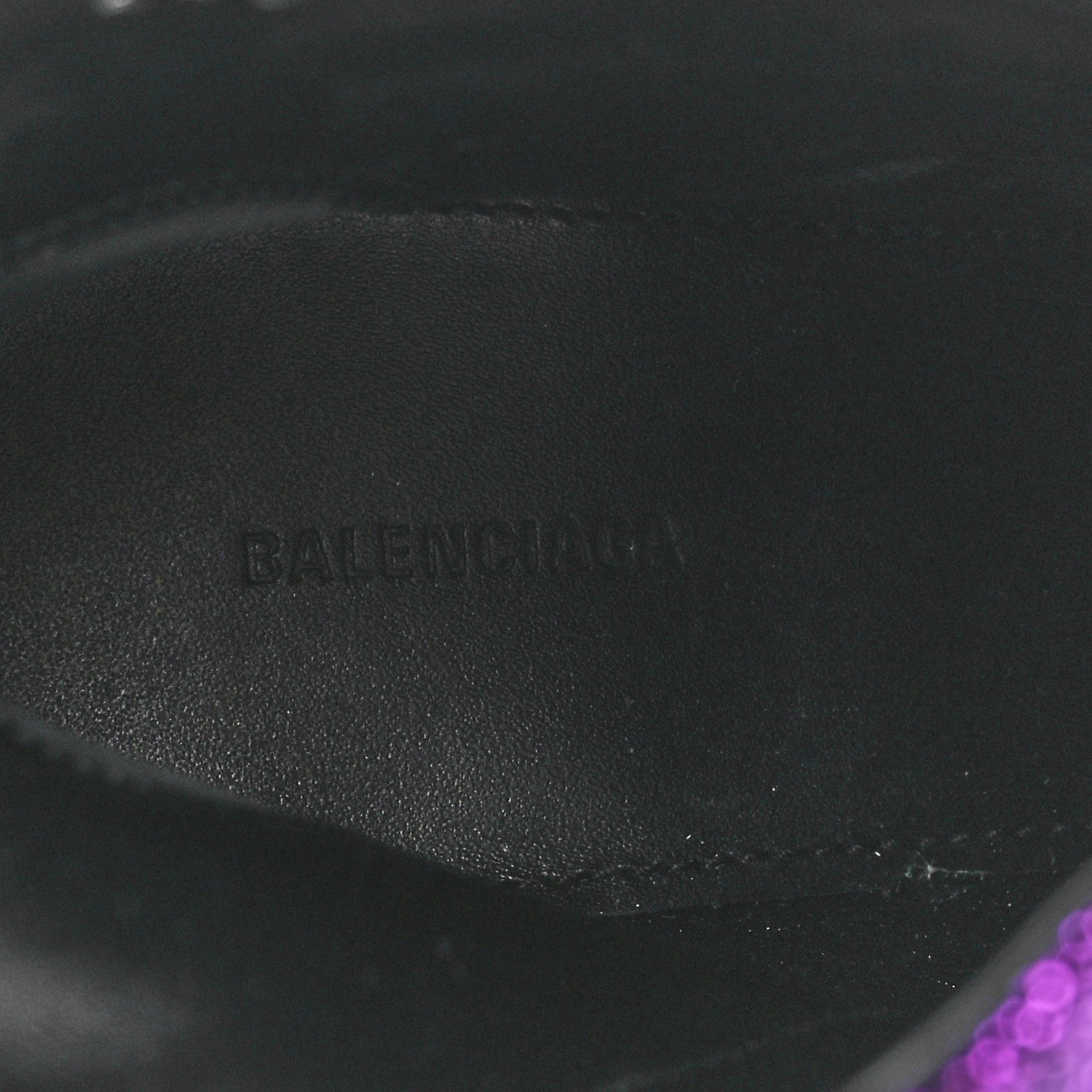 Balenciaga Shiny Fabric Square Knife 80mm Ankle Booties 36 Purple 7 of 9