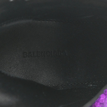 Balenciaga Shiny Fabric Square Knife 80mm Ankle Booties 36 Purple 7 of 9