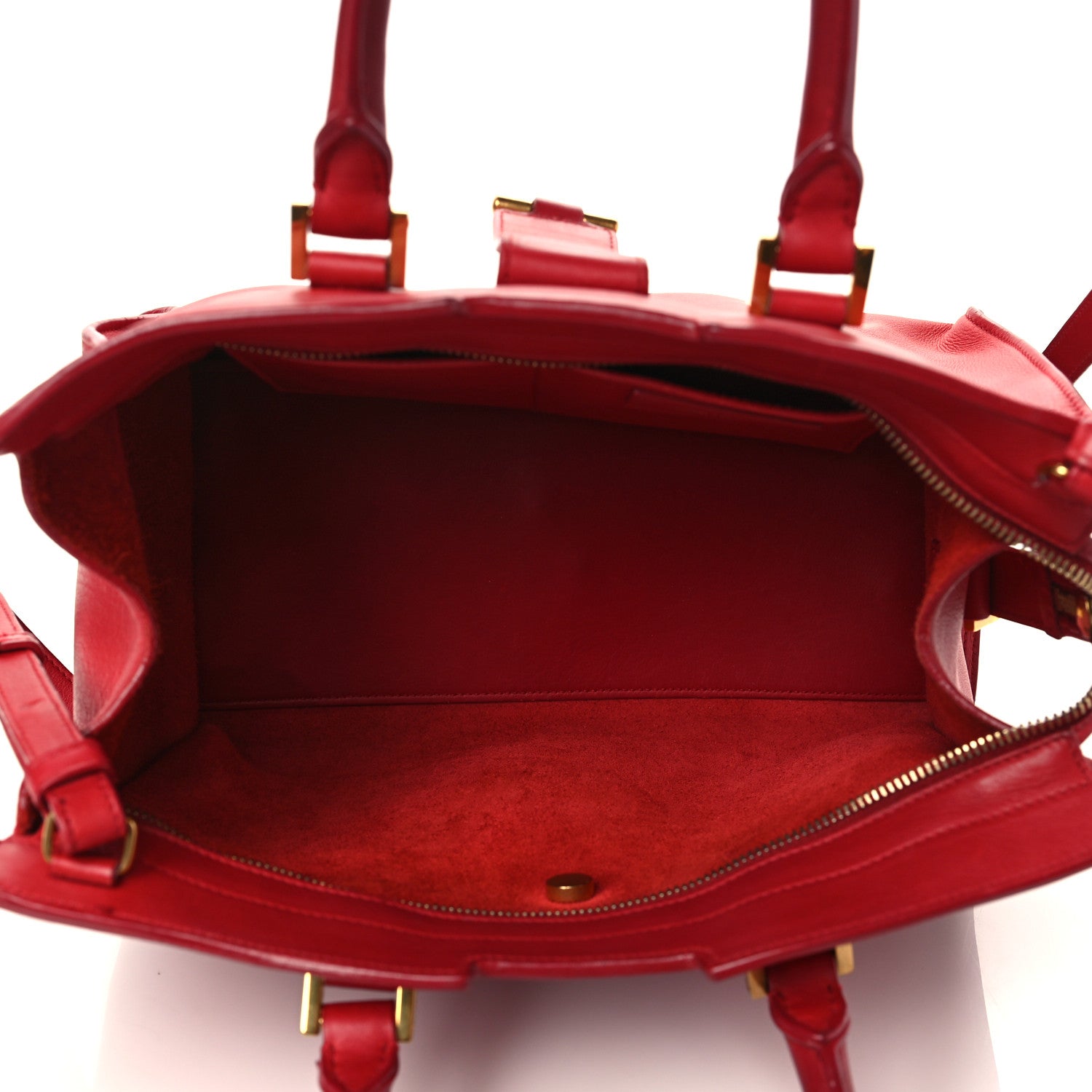 Saint Laurent Calfskin Small Classic Y Cabas Red 5 of 7