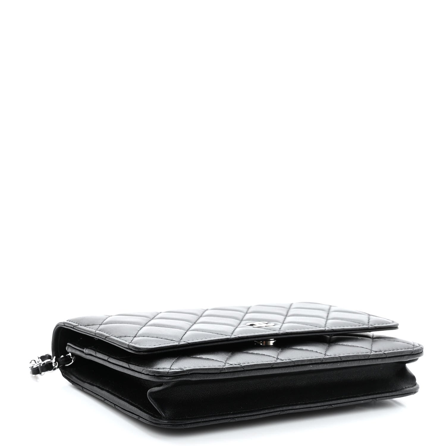 Chanel Lambskin Quilted Wallet On Chain WOC Black 4 of 11