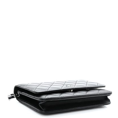 Chanel Lambskin Quilted Wallet On Chain WOC Black 4 of 11