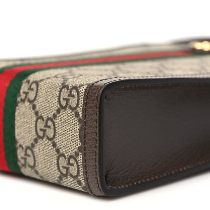 Gucci GG Supreme Monogram Textured Dollar Calfskin Web Super Mini Ophidia Mini Tote Bag Beige Ebony New Acero 10 of 10
