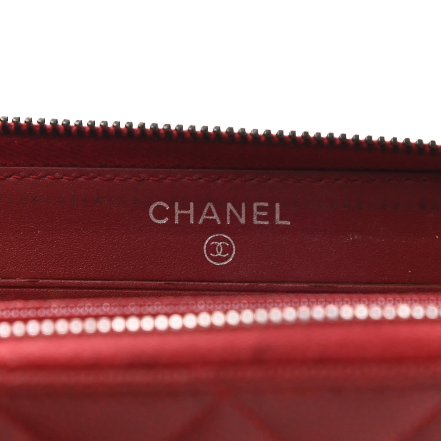 Chanel Caviar Quilted Small Zip Around Wallet Dark Red 6 of 12