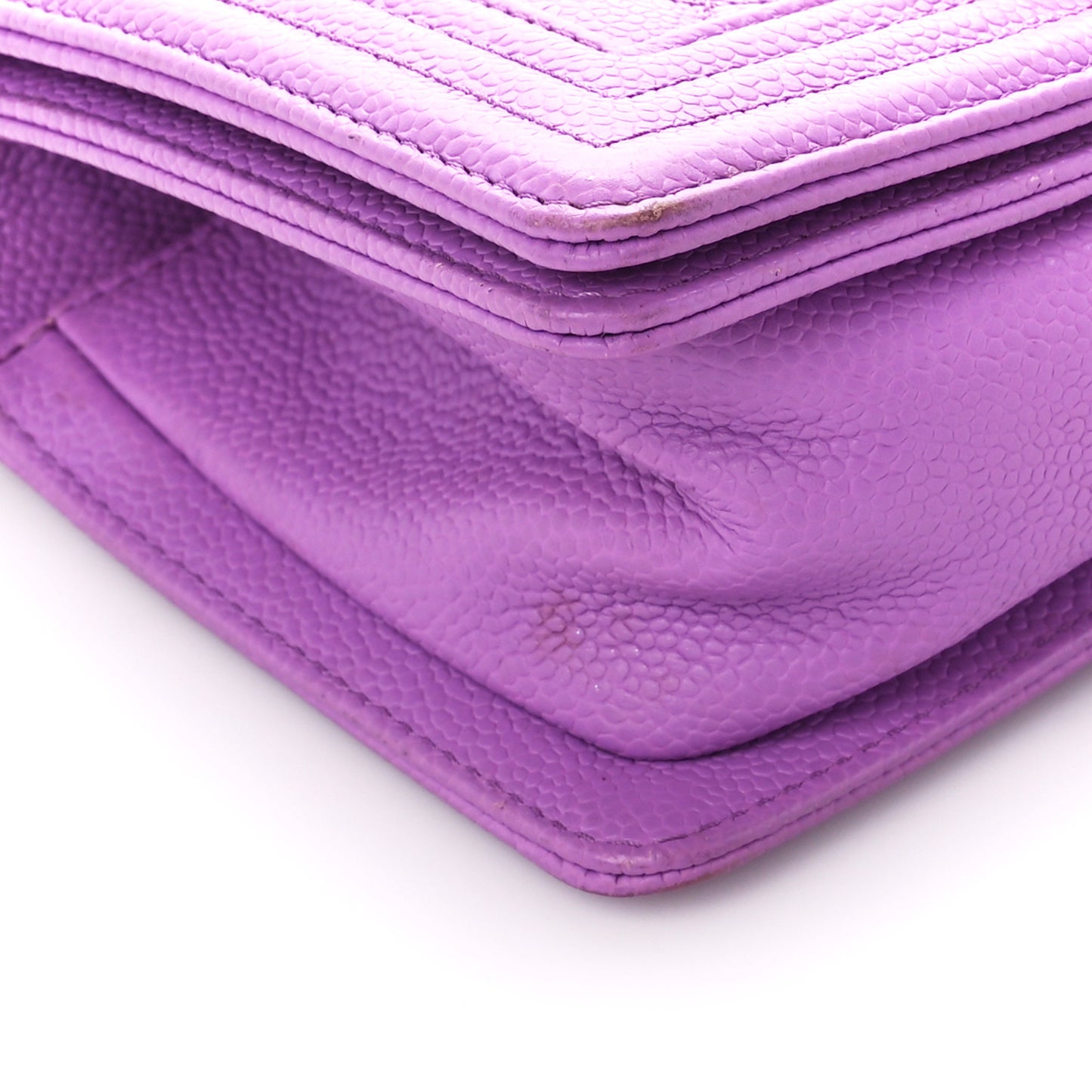 Caviar Quilted Small Boy Flap Violet
