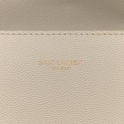 Saint Laurent Grain de Poudre Mini Classic Monogram Cassandra Top Handle Vintage White 6 of 11
