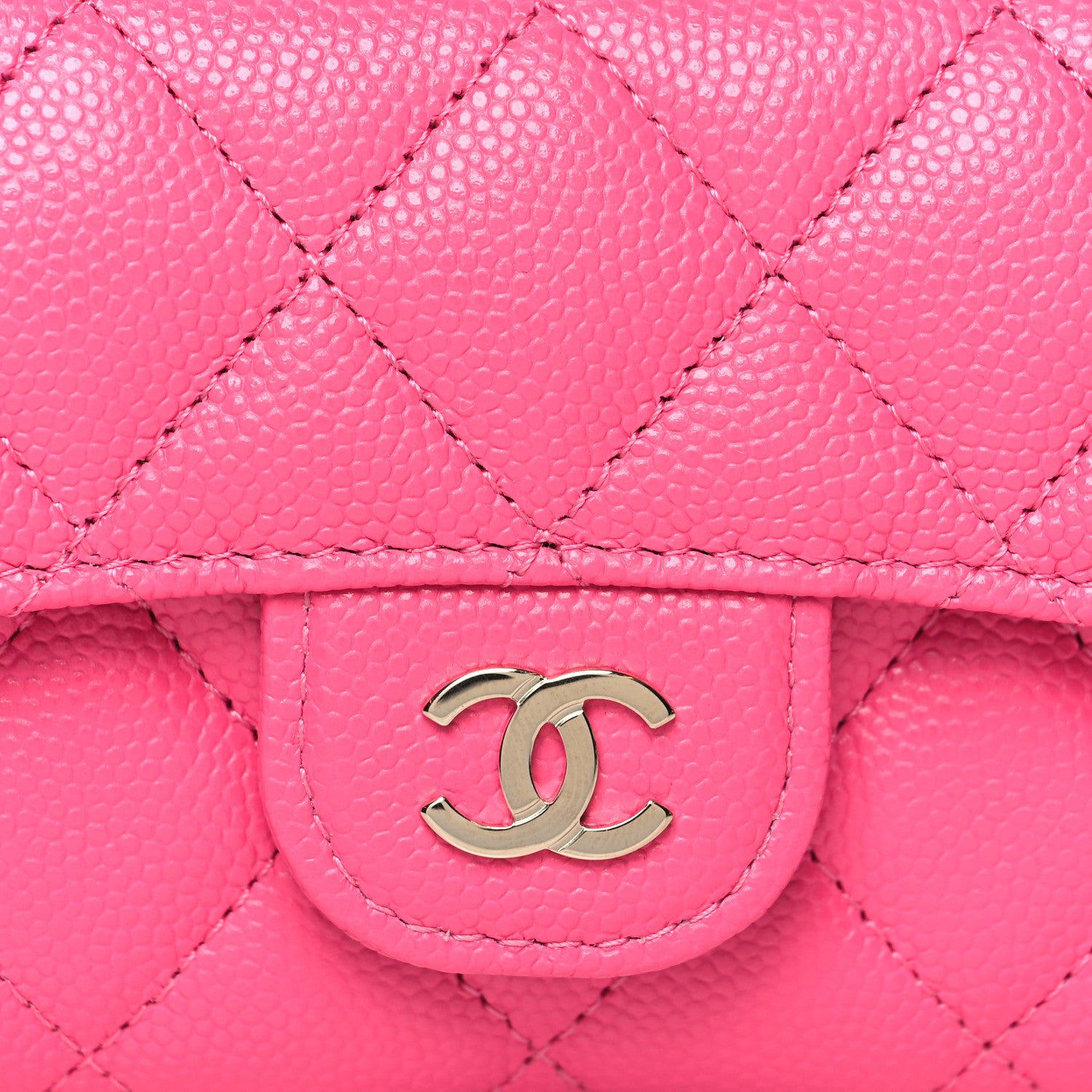Chanel Caviar Quilted Flap Card Holder Wallet Pink 9 of 10