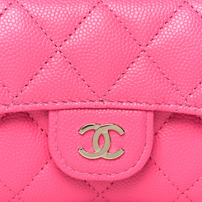 Chanel Caviar Quilted Flap Card Holder Wallet Pink 9 of 10