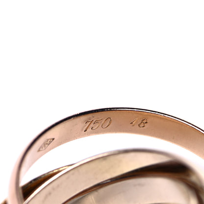 Cartier 18K Pink Yellow White Gold Five Band Les Must De Cartier Trinity Ring 48 4.5 4 of 5