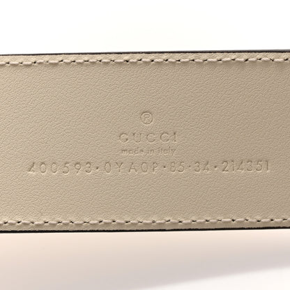 Gucci Plutone Calfskin Palladium Double G 40mm Belt 85 34 Mystic White 5 of 10