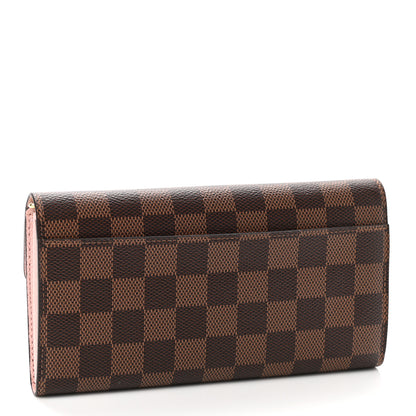 Louis Vuitton Damier Ebene Sarah Wallet NM Rose Ballerine 2 of 5