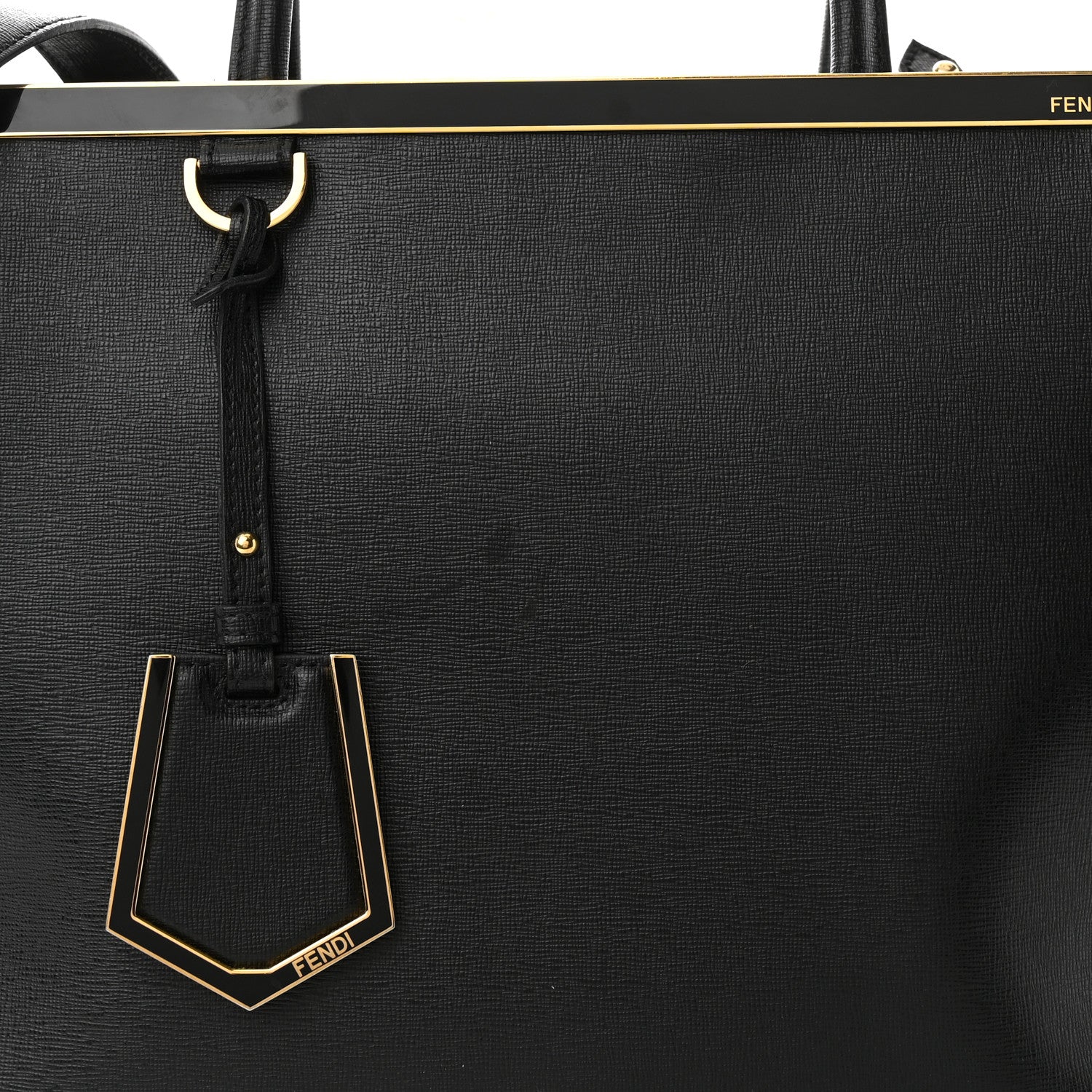 Fendi Vitello Elite Calf Hair Cow Print Regular 2Jours Tote Black White 8 of 10