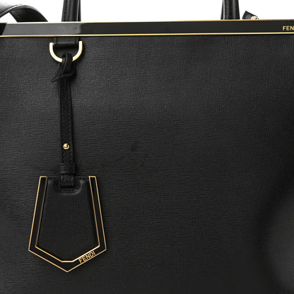 Fendi Vitello Elite Calf Hair Cow Print Regular 2Jours Tote Black White 8 of 10