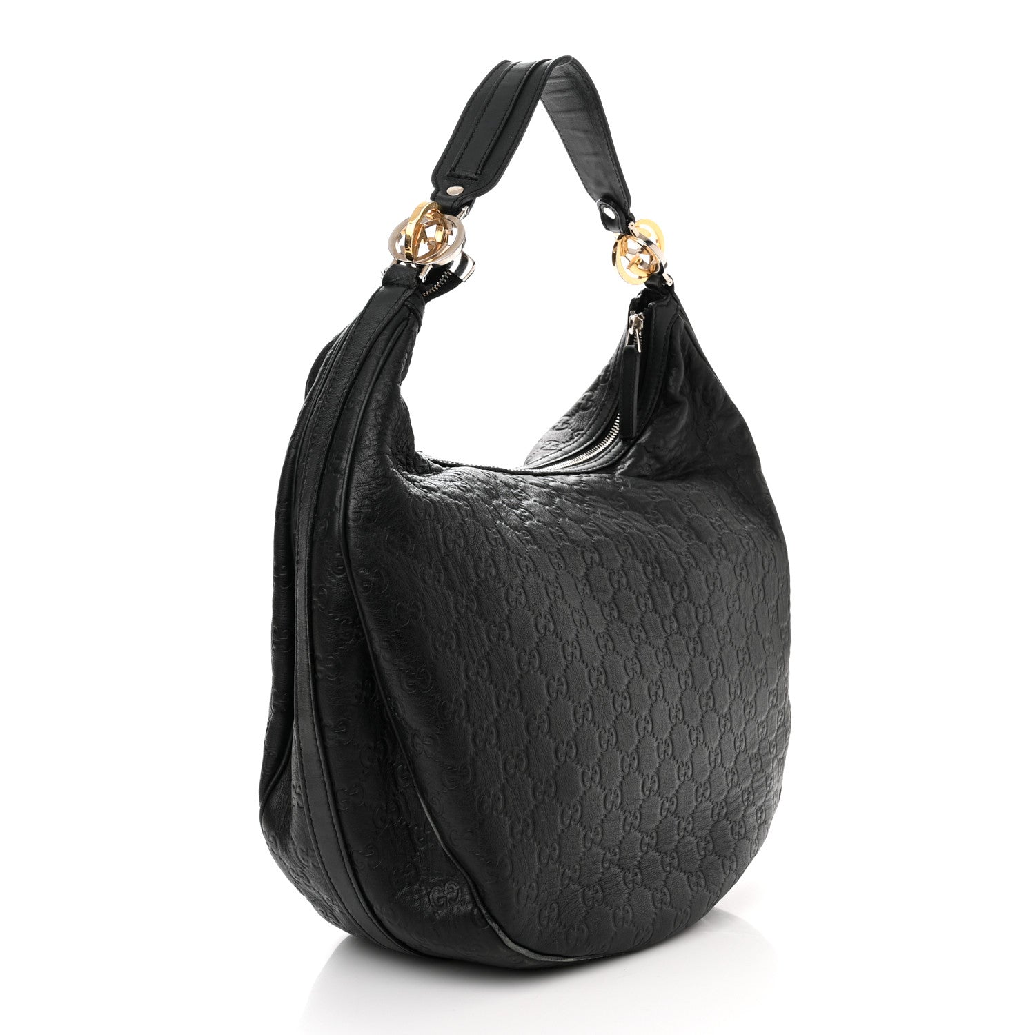 Gucci Guccissima Large GG Twins Hobo Black 3 of 11