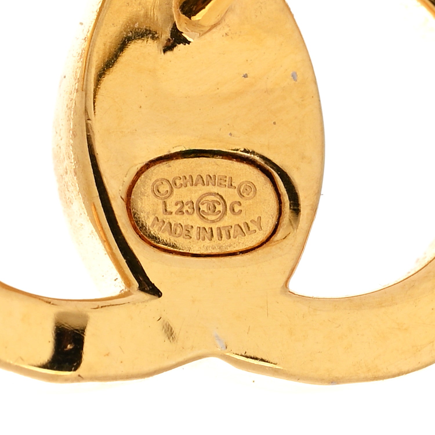 Chanel Metal Crystal CC Marquise Earrings Gold 4 of 5