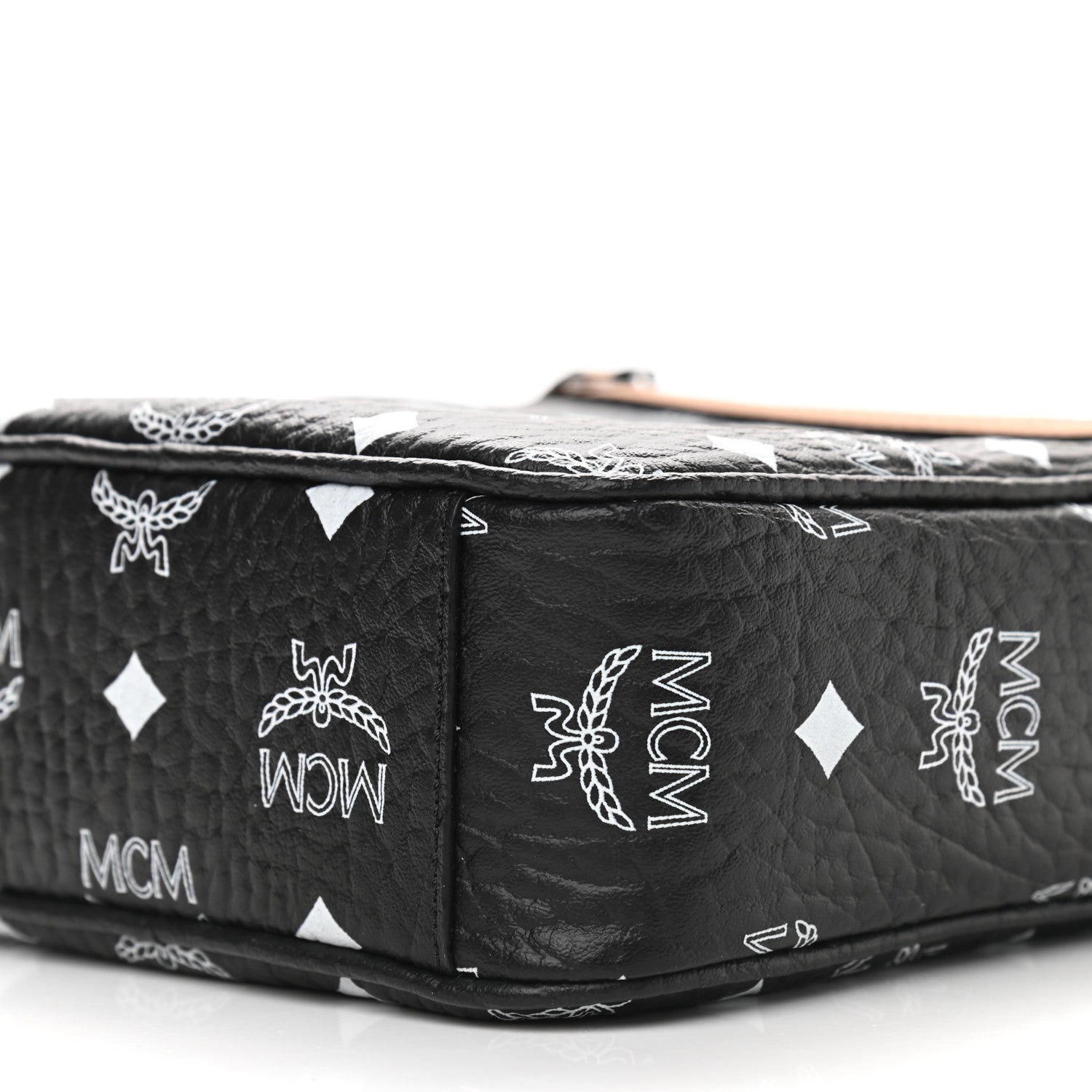 MCM Visetos Camera Crossbody Bag Black Cognac 8 of 8