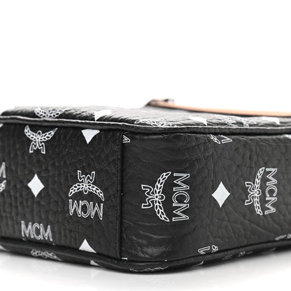 MCM Visetos Camera Crossbody Bag Black Cognac 8 of 8
