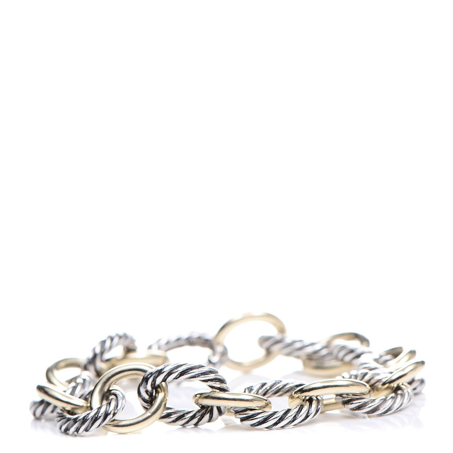 Sterling Silver 18K Yellow Gold 12mm Large Oval Link Bracelet